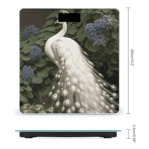 Báscula digital para baño White Peacock con plataforma amplia miniatura 2