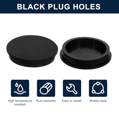 Image of uxcell 1 Pcs Black Plug Holes, Waterproof Rubber Button Plug for 86mm / 3.39 inch Hole