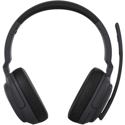 Nokia Comm Band Pro Over Ear Wireless Noise Canceling Headphones with Adjustable Headset and Boom Microphone for Gaming, Music, Videos, and Conversation in Black