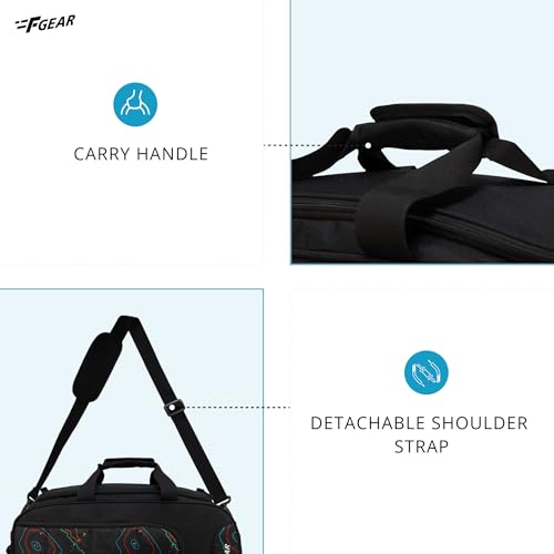 Image of F Gear Enduro Topo Black 32L Travel Duffle Bag with Spacious Main Compartment, Front Pocket & Wet Pocket, Adjustable Shoulder Strap, Lightweight and Durable, Easy Carry Handles for Men & Women