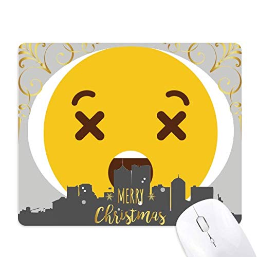 Tapis de souris illustration nuit de Noël et adorable smiley jaune pour adoucir vos écrans