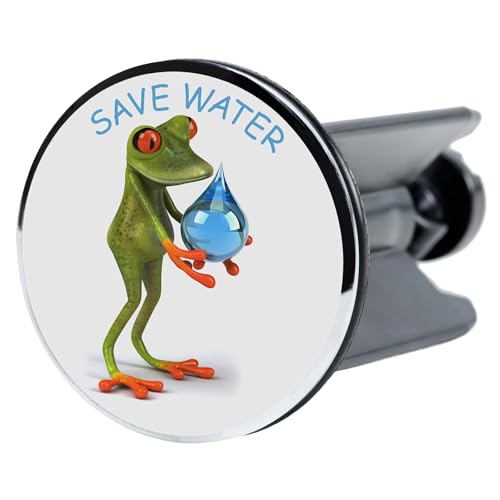 Sanilo Waschbeckenstöpsel Save Water, schöner Stöpsel für das Waschbecken, universal mit Motiv