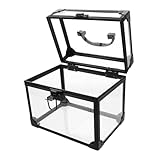 Hoement Caja Organizadora Transparente para CD y Dvd, Plástico Resistente, Gran Capacidad 17,5x12,5x15 Cm, Estuche Almacenaje para Discos de Vinilo y Juegos, Adecuado para Hogar y Oficina