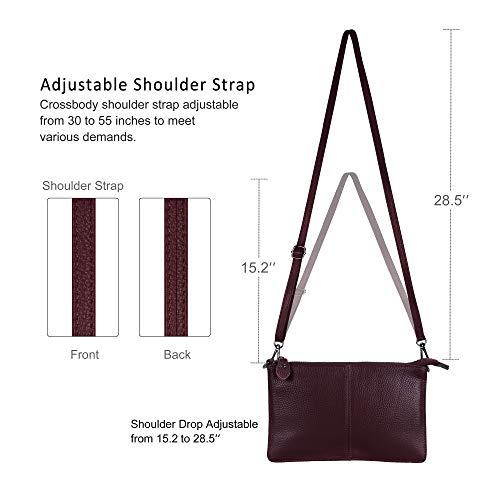 Image of befen Genuine Leather Wristlet Clutch Wallet Purses Small Crossbody Bags for Women with RFID Blocking Card Slots