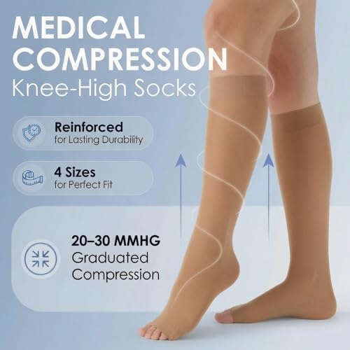 Image of ABSOLUTE SUPPORT Sheer Knee High Compression Socks 20-30mmHg