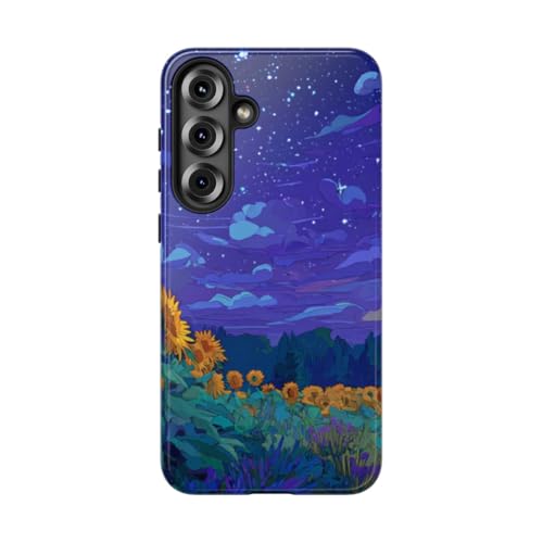 Coque brillante Samsung S25 Plus rigide au motif artistique nuit étoilée