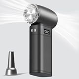 AuraliBrite 120000RPM Mini Turbo Fan, 6-Speed 9000mAh High Speed Cooling Fan, LED Display Light For Travel Beach Camping（Black）