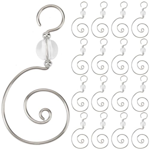 SOFPLATE 1 Box 30Pcs Crystal beaded Christmas Ornament Hooks Tree Ornament Hanging Hooks S Shaped Decorative Accessories Acrylic Wire Hanger Metal Hooks for Wall Party Home Decoration Holiday Supplies