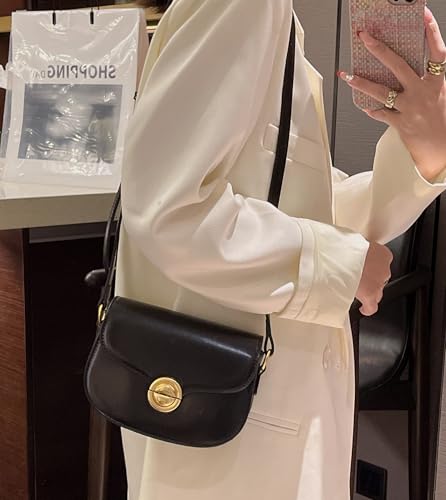 Vintage PU Leather Saddle Crossbody