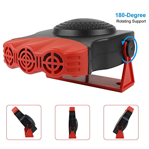 Car Heater, 2021 New Upgrade 12V Portable car Heater,2 in 1 Heating Fan/Cooling Fan, Fast Heating Quickly Defroster Demister for Auto, Air Conditioners, SUV, Taxis, Jeeps, Trucks(RED)