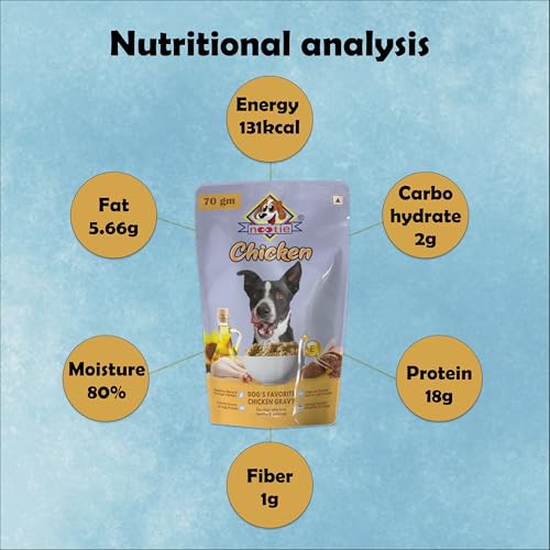Image of Nootie Dog's Favorite Chicken Gravy-(70g) Natural Ingredients, Easy to Digest, Enhances Dog Food Gravy for Dogs, Dog Chicken Gravy, Wet Gravy for Dogs, Dog Food Topper (Pack of 3x70g)