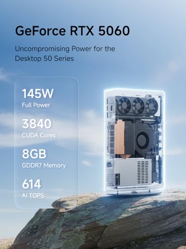 Image of MINISFORUM G1 Pro Mini PC AMD Ryzen 9 8945HX(16C /32T, up to 5.4GHz) 32GB DDR5 1TB PCIe4.0 SSD Desktop Computer, 2xHDMI|2xDP2.1|DP1.4 Outputs, 5G LAN, WiFi7, BT5.4, RTX 5060 Graphics Gaming PC