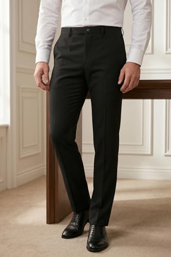 Image of Louis Philippe Men's Regular Fit Everyday Smart Wear Comfort Stretch Work Ready Solid Formal Trouser