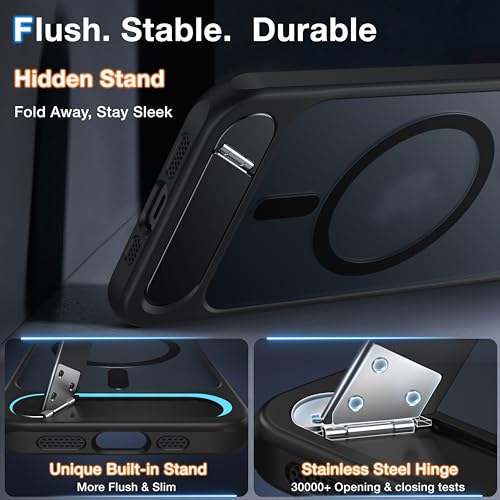 Support magnétique iPhone 12 Pro Max antichoc coque silicone mat avec béquille