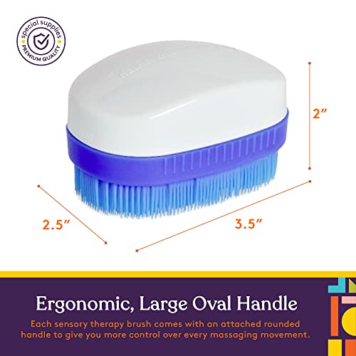 Special Supplies Wilbarger Method Sensory Brush 6-Pack Special Needs Color Oval Brushes Sensory Processing Large Handle and Fun Colors