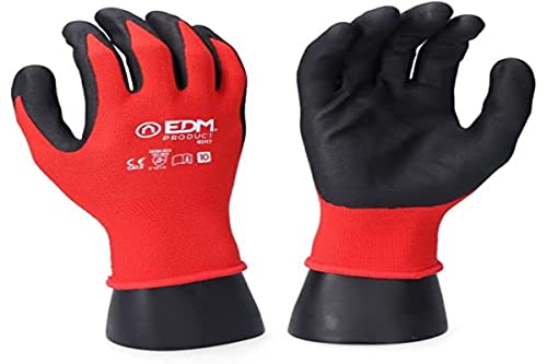 Guante Industria Mecánica Nylon/Lycra Recub. Nitrilo Apto Pantalla Táctil Talla 10 Edm