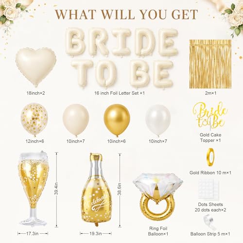 Sand White Bachelorette Party Decor, Bride To Be Bridal Shower Balloons Set by Vibzox - Used condition - Image 2