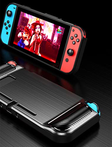 Case For Nintendo Switch,Nintendo Switch Case,Tpu Soft Silicone Bumpers Protective Cover Anti-Scratch Shockproof Shock-Absorption,Anti-Slip Phone Case For Nintendo Switch (Lasi Red) #TOP4