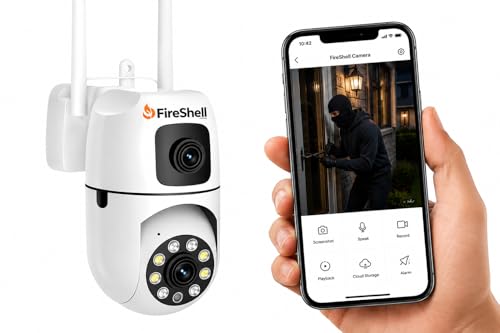 Image of Fireshell SmartHome Dual Lens CCTV Camera for Home | 5MP+5MP WiFi Camera, PTZ 360 View, AI Motion Detection, Color Night Vision & Two-Way Audio