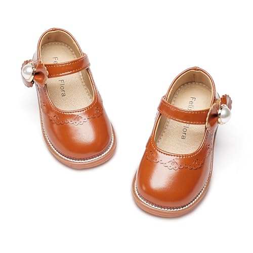 Image of Felix & Flora Toddler Little Girl Princess Dress Shoes-Mary Jane Flats for Girl Party School Shoes