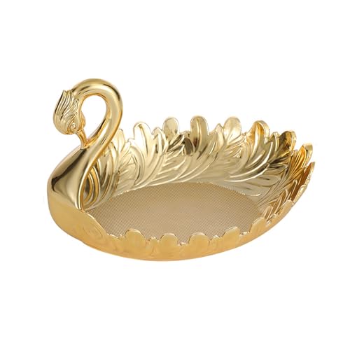 Gold Plated Creative Cygnet Nut Bowl Tray with Large Capacity Party Storage Electroplated Cygnet Nut Fruit Bowl