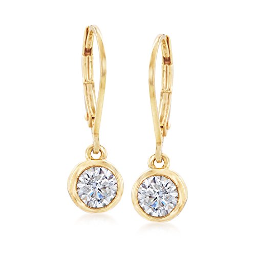 Ross-Simons 1.00 Ct. T.w. Bezel-Set Cz Drop Earrings In 14Kt Yellow Gold #TOP21