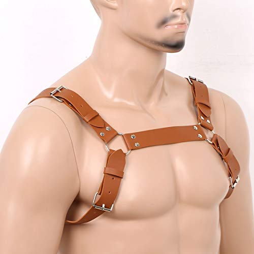 CHICTRY Mens Body Chest Harness Belt Fashion Punk Gothic PU Leather Shoulder Cage Belt Strap Cosplay Clubwear Costume3
