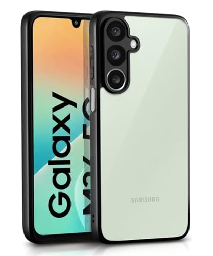 Image of WOW IMAGINE Shockproof Hybrid Back Cover for Samsung Galaxy M36 5G | Samsung Galaxy F36 5G Hard Slim fit Back Case | PC & TPU | Clear Transparent Case - Black