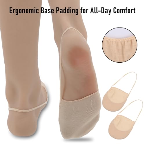 8 Pairs Invisible Socks for Women, Ultra Low Cut Liner Socks in 4 Colors, No Show Toe Topper Sock for High Heels, Non-Slip Sock for Women US Size 5-8(Black/White/Gray/Skin)3