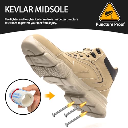 Nasogetch Waterproof Work Boots for Men Women Steel Toe Boots Lightweight Indestructible Slip Resistant Construction Safety Boots4