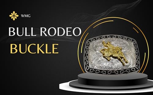Image of WMG Western Belt Buckle For Men and Women - Cowboy Rodeo Belt Buckles - Fits Up to 2 Inch Belts