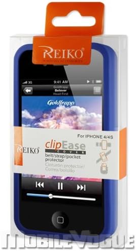 Reiko BPC-IPHONE4SNV Durable Belt Clip-Style Holster Case for iPhone 4/4S - 1 Pack - Retail Packaging - Navy