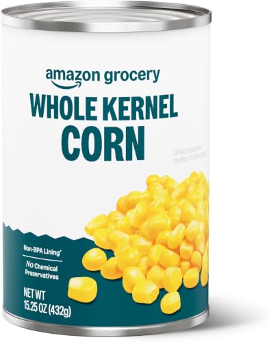 Image of Amazon Grocery, Canned Whole Kernel Corn, 15.25 Oz (Pack of 5)