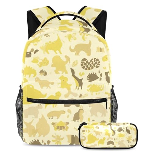 Sac à dos grande capacité enfants avec trousse scolaire silhouette animal