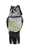 HH Home Hut Large Realistic Owl Decoy With Rotating Head Bird Pigeon Crow Scarer Scarecrow