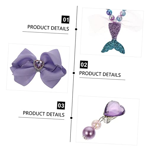 GALPADA 1 Conjunto 6 Unidades Colar Cauda De Sereia Brincos De Criança Brinco De Orelhas De Sereia A