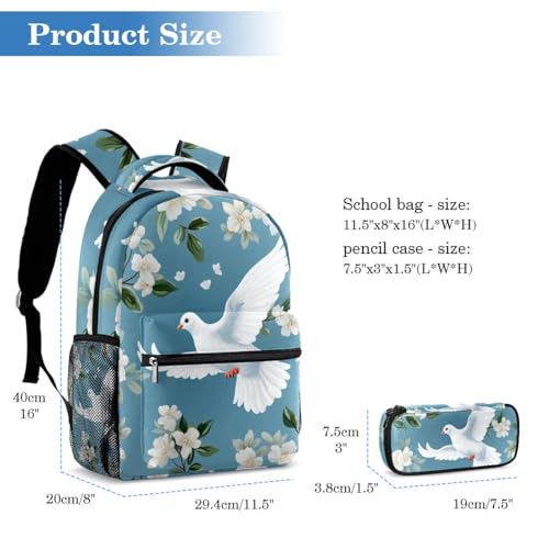 Sac à dos polyvalent blanc colombe grand format esthétique 2 pièces