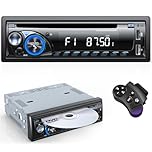 RDS Car Stereo Bluetooth with CD DVD Player, Wistrue FM/AM Car Radio Bluetooth Handsfree with 2 USB/SD/AUX, Single Din Car Stereo 7 Colors MP3 Player,Fits 9-24V Vehicles