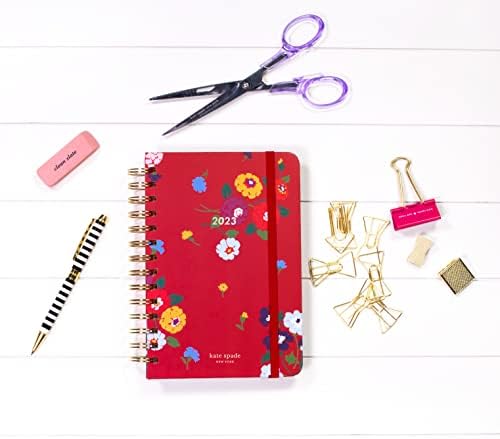 Kate Spade New York 2023 Diary Weekly and Monthly, Medium Planner Dated January 2023 - December 2023, 12 Month Hardcover Agenda, Day Planner with Stickers, Pockets, & Spiral Binding, Bouquet Toss
