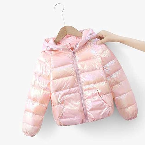 Children Autumn Winter Coat Boys/Girls Cotton Jacket Autumn/winter Solid Color Letter Printing (Pink, 6-7 Years)3