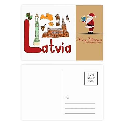 Cartes postales Lettonie Père Noël : lot de 20 pour éviter les vœux numériques froids
