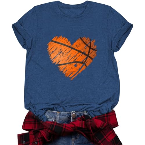Women’s Basketball Mom Heart Graphic T-Shirt