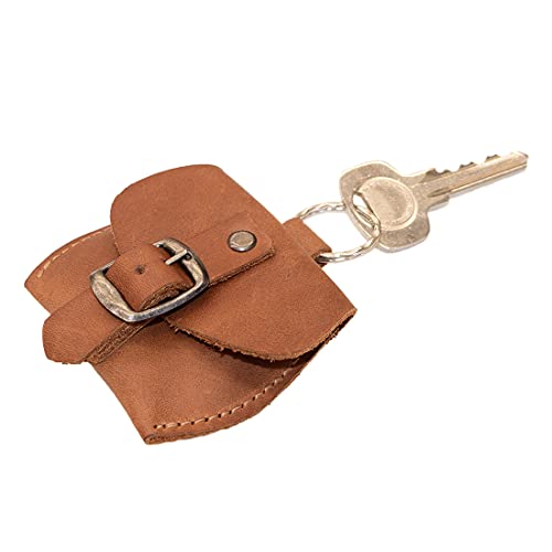 Hide & Drink, Leather Tiny Purse Keychain / Key Ring / Coin Pouch / Case / Mini Bag / Accessories, Handmade Includes 101 Year Warranty (Single Malt Mahogany)