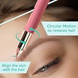 iMusthav 2 in 1 Eyebrow and Facial Hair Remover for Women Painless Electric Razor Epilator Trimmer Shaver with 18K Gold-Plated, USB Rechargeable, 360° LED for Flawless Eyebrow and Face Hair Removal - Image 7