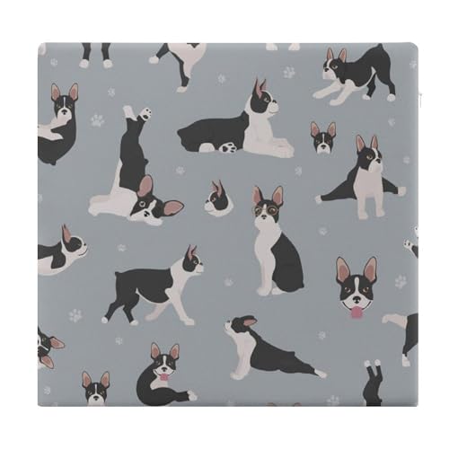Lyfthologen Cojín cuadrado para silla, diseño de perro Boston Terrier, para yoga, sala de estar, balcón