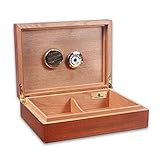 El gabinete de cigarros puede contener 25 cigarros según el tamaño del cigarro, puede almacenar esta caja de cigarros de cuero en las tablas y los gabinetes de estanterías, ya que una caja de canguros de cedro completo, incluso puede llevarlo con usted.