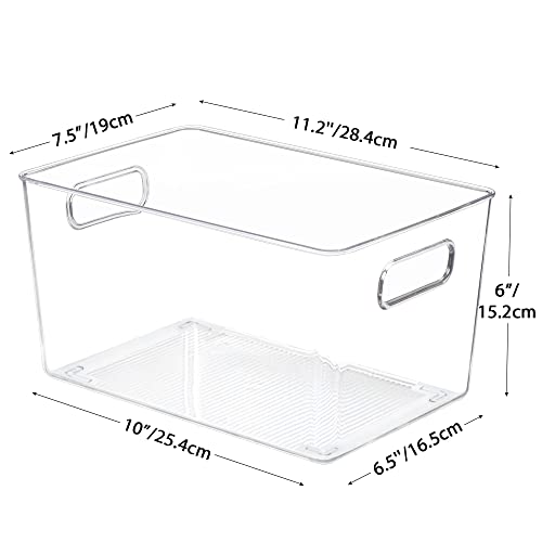 Yihong Clear Pantry Storage Organizer Bins, 6 Pack Plastic Food Storage Bins With Handle For Kitchen,Refrigerator, Freezer,Cabinet Organization And Storage #TOP1