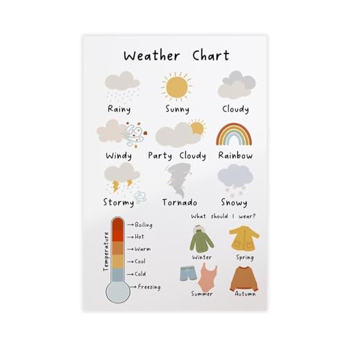 Image of Bareronor Weather Chart Canvas Poster for Home Decor Gift
