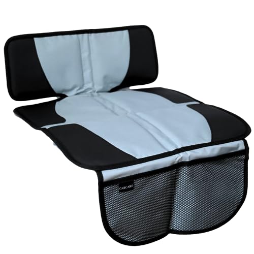 Carcare Child Car Seat Protector - Mat For Seat Protection, Shields Leather And Fabric From Wear And Tear And Baby Accidents - Includes 2 Pockets For Handy Storage. #TOP1