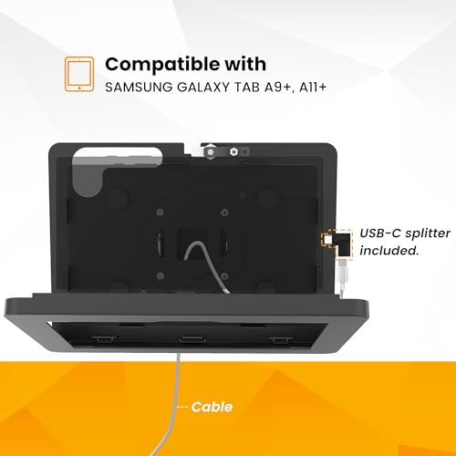Beelta Tablet Wall Mount Compatible with Samsung Galaxy Tab A11+, Tab A9+, Anti Theft with Lock, All Metal, Tiltable - BSW101BJ by Beelta - Image 5